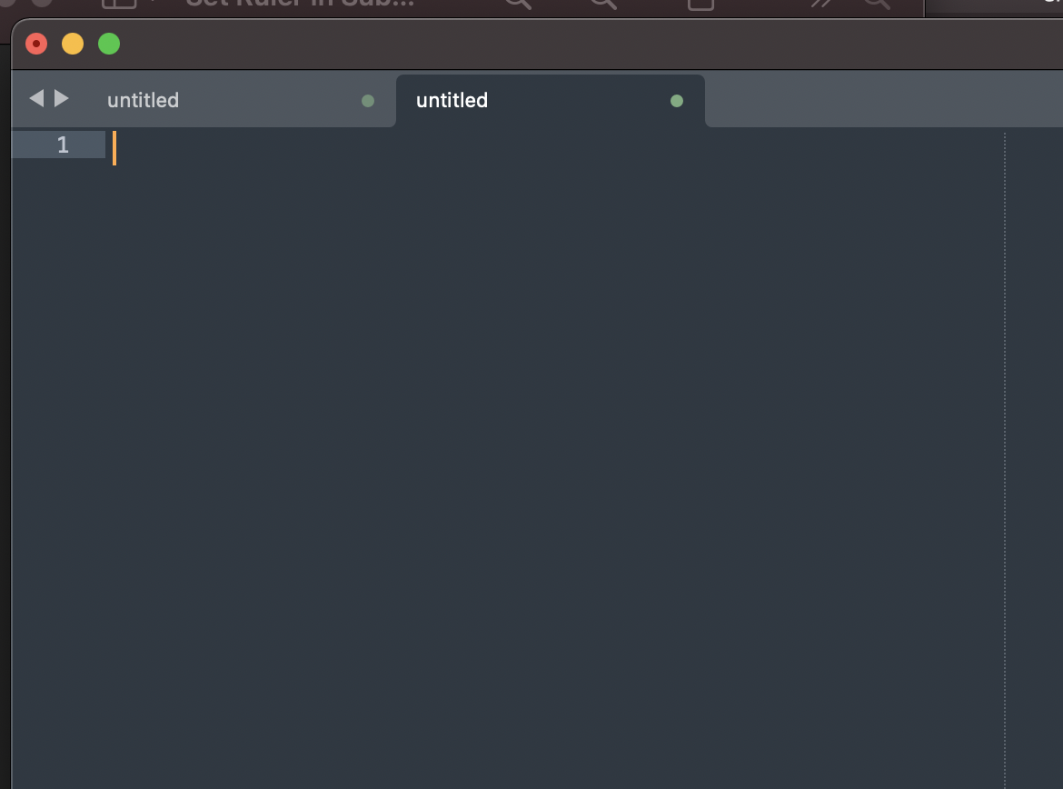 Ruler enabled in sublime text
